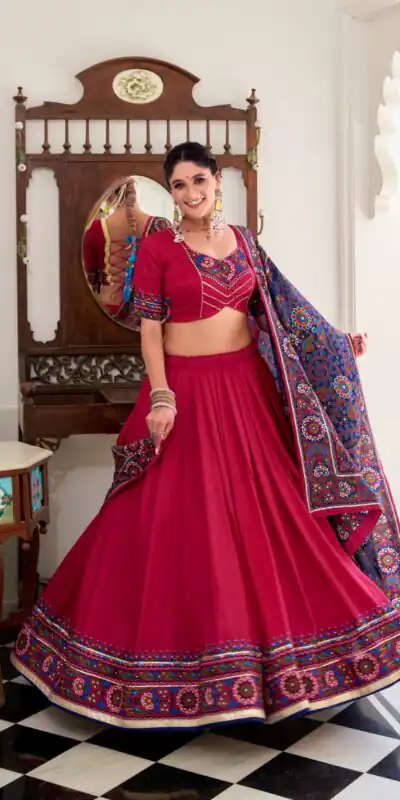 LNB 1243 Pink Color Tasar Silk Gamthi Print Embossed Gotta Patti Lace Lehenga Choli Festive Party Wedding, Events etc. Delivery 4-6 Working Days @2999/- | Bollywood Lehenga, Creative Lehenga, Designer Lehenga, Embroidered Lehenga, Lehenga, Party Wear Lehenga