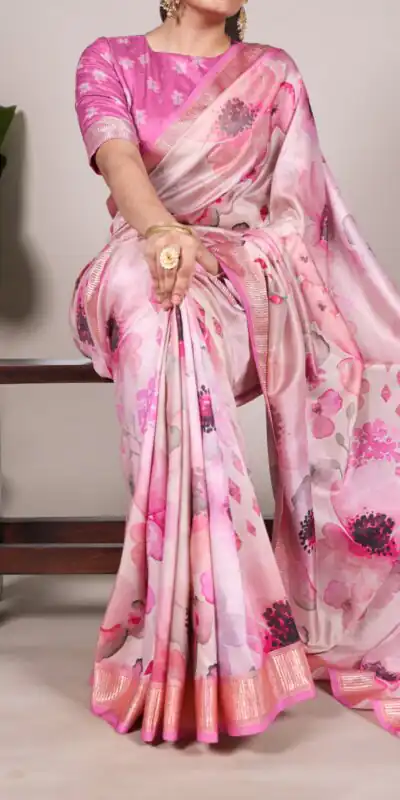 YNF 7015 Pink Color Tussar Silk With Viscose Border Printed Saree Casual, Wedding, Festive, Events . Expected Delivery  4-6 Working Days @1699/- only                                                                                | Bollywood Sarees, Creative Sarees, Designer Sarees, Embroidered Sarees, Ethnic Saree, Modern Digital sarees, Party Wear Sarees, Sarees