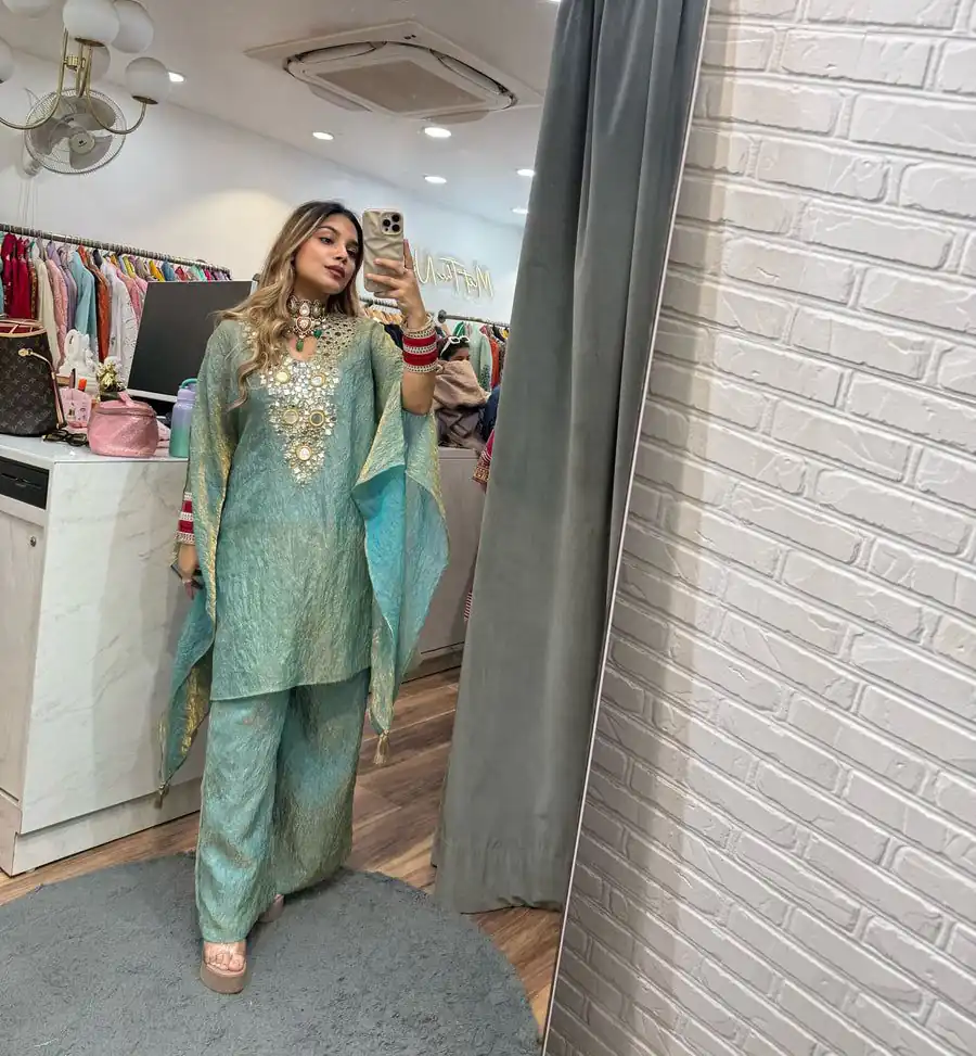 LG 1890 Pista Color Fendy Embroidery With Real Mirror Work Salwar Suit Casual, Wedding, Festive, Events . Expected Delivery  4-6 Working Days @1849/- only      | Jump Suits, Casual Suits, Creative suits, Designer Suits, Palazzo Suits, Party Wear Suits, Patiala Suits, Salwar suit, Straight Suits