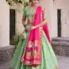 Pista Jacquard Silk Weaving Lehenga Choli