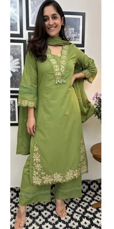 BE 385 Pista Color Rayon Slub Cotton Embroidery Wor Salwar Suit Casual, Wedding, Festive, Events . Expected Delivery  4-6 Working Days @1899/- only      | Jump Suits, Casual Suits, Creative suits, Designer Suits, Palazzo Suits, Party Wear Suits, Patiala Suits, Salwar suit, Straight Suits
