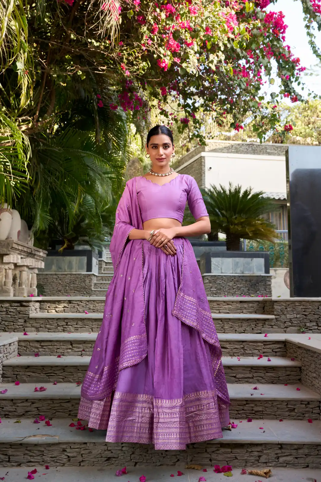 LNB 1906 Purple Color Pure Chanderi Plain With Zari Weaving Work Border Lehenga Choli Wedding, Party, Festive, Events Etc. Delivery 4-6 Working Days Rs 1999 | Bollywood Lehenga, Creative Lehenga, Designer Lehenga, Embroidered Lehenga, Lehenga, Party Wear Lehenga