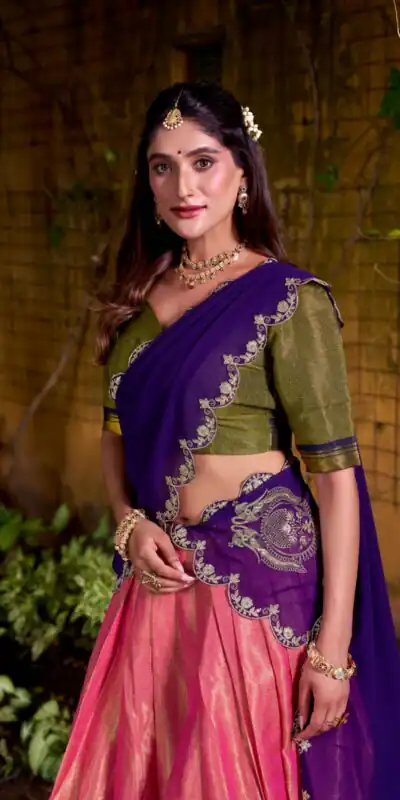 LNB 2009 Purple Color Kanchipuram Weaving With Zari Weaving Work Lehenga Choli Wedding, Party, Festive, Events Etc. Delivery 4-6 Working Days Rs 1999 | Bollywood Lehenga, Creative Lehenga, Designer Lehenga, Embroidered Lehenga, Lehenga, Party Wear Lehenga