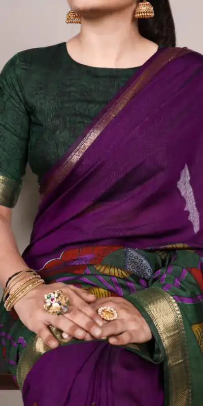 YNF 7036 Purple Color Polyester Chanderi Printed Zari Weaving Work Saree Casual, Wedding, Festive, Events . Expected Delivery  4-6 Working Days @1499/- only                                                                                | Bollywood Sarees, Creative Sarees, Designer Sarees, Embroidered Sarees, Ethnic Saree, Modern Digital sarees, Party Wear Sarees, Sarees