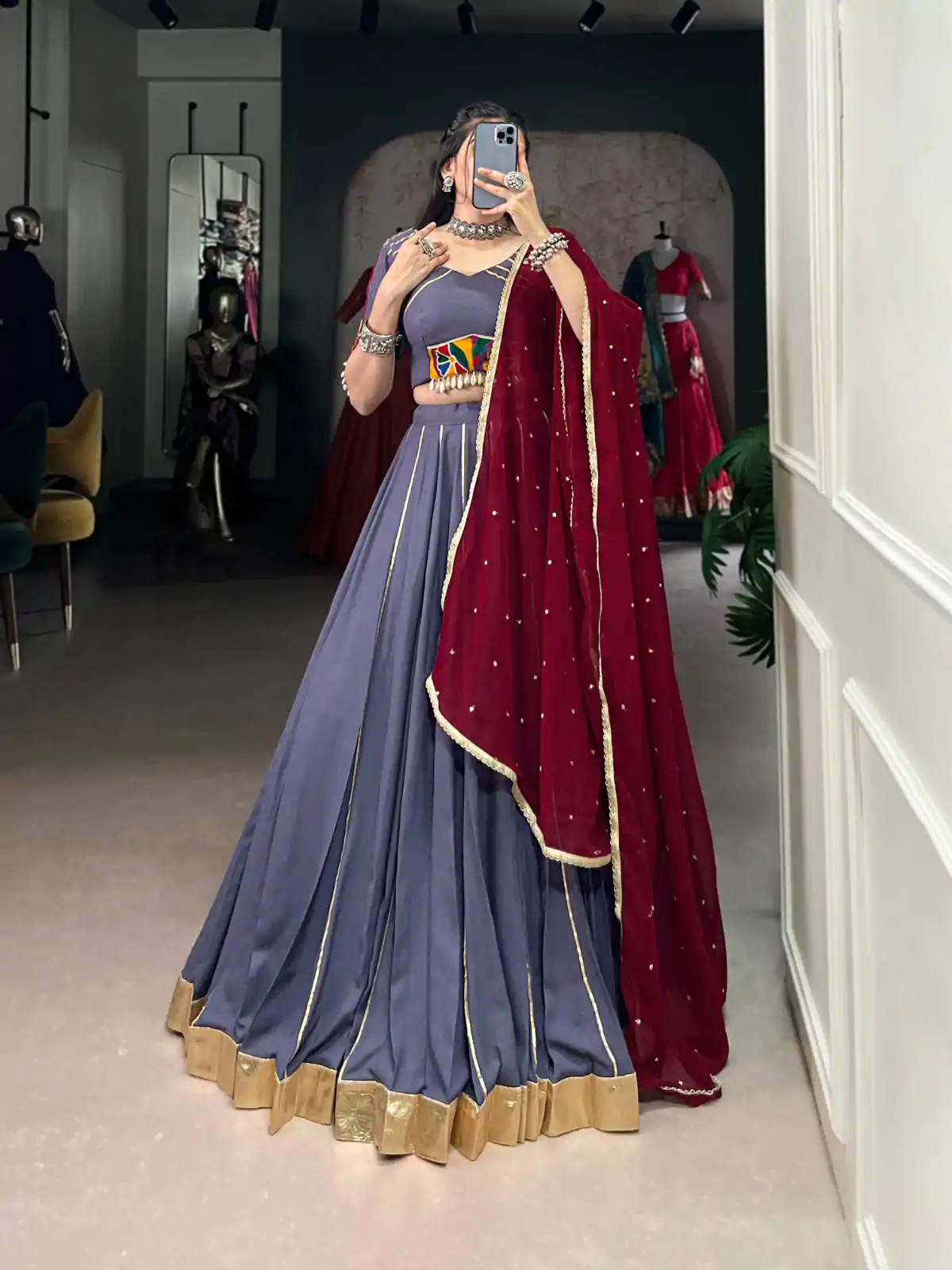 LNB 1655 Purple Color Pure Rayon Embossed Design Gotta Patti Lace Lehenga Choli Wedding, Party, Festive, Events Etc. Delivery 4-6 Working Days Rs 2799 | Embroidered Lehenga, Bollywood Lehenga, Creative Lehenga, Designer Lehenga, Lehenga, Party Wear Lehenga