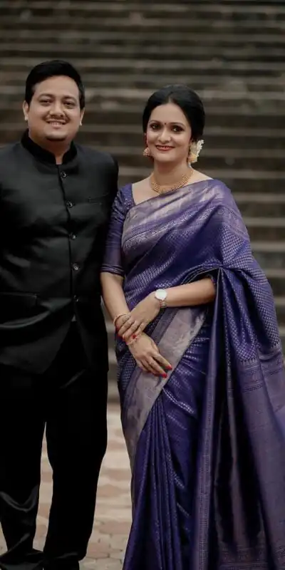 KP 3075 Purple Soft Lichi Silk Whit Designer Jacquard Work in Saree it Grab for ₹1399. Delivery 4-6 Working Days. Shop now. | Bollywood Sarees, Creative Sarees, Designer Sarees, Embroidered Sarees, Ethnic Saree, Modern Digital sarees, Party Wear Sarees, Sarees