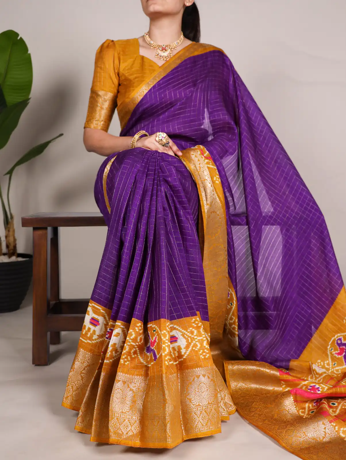 YNF 7029 Purple Color Tussar Chex Patola Print Weaving Work Border Saree Casual, Wedding, Festive, Events . Expected Delivery  4-6 Working Days @1499/- only                                | Bollywood Sarees, Creative Sarees, Designer Sarees, Embroidered Sarees, Ethnic Saree, Modern Digital sarees, Party Wear Sarees, Sarees