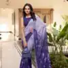 YNF 7038 Purple Color Weightless Marbal Floral Printed Lace Border Saree Casual, Wedding, Festive, Events . Expected Delivery  4-6 Working Days @1549/- only                                                                                | Bollywood Sarees, Creative Sarees, Designer Sarees, Embroidered Sarees, Ethnic Saree, Modern Digital sarees, Party Wear Sarees, Sarees