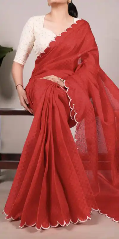 YNF 7105 Red Color Gadhawal Chex Arca Work Saree Casual, Wedding, Festive, Events . Expected Delivery  4-6 Working Days @1599/- only                                                                                | Bollywood Sarees, Creative Sarees, Designer Sarees, Embroidered Sarees, Ethnic Saree, Modern Digital sarees, Party Wear Sarees, Sarees