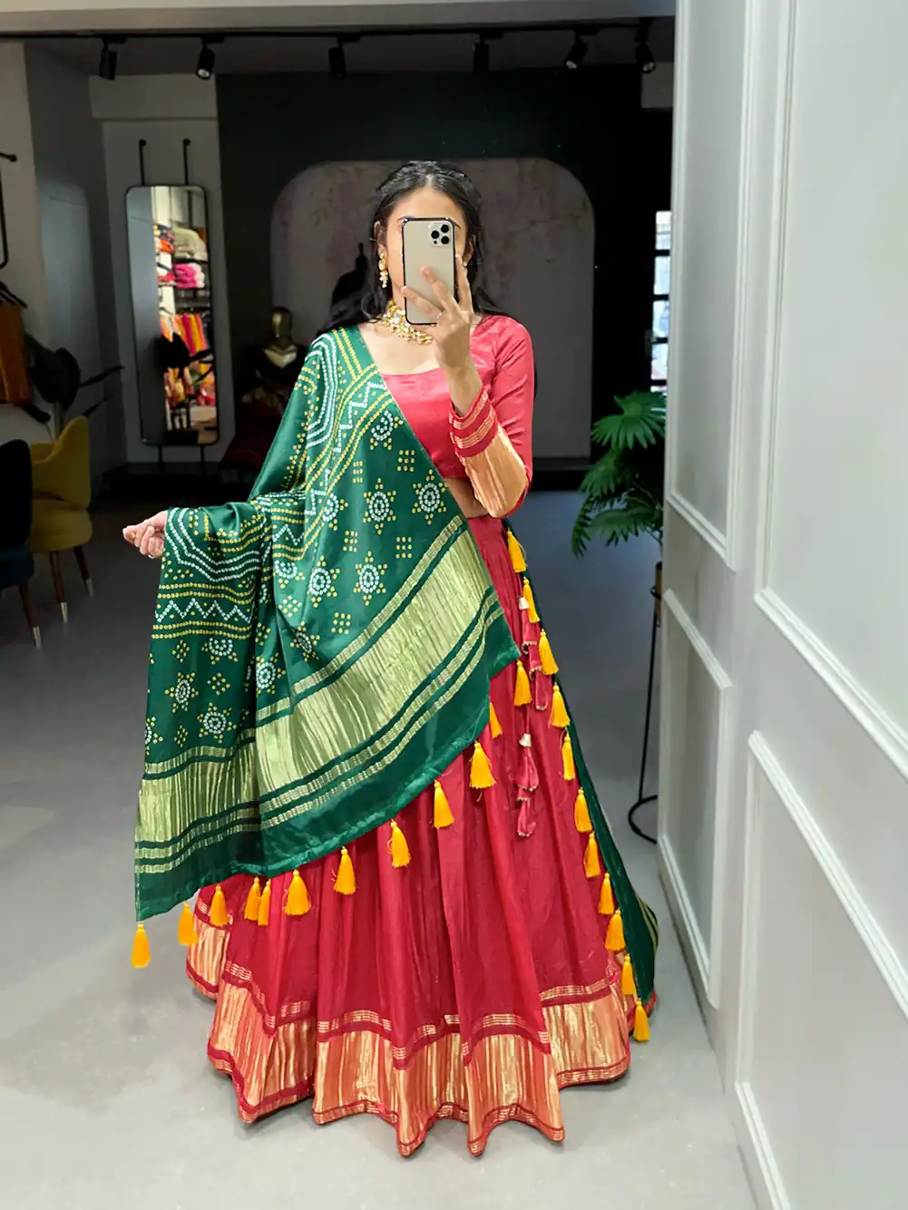 LNB 1653 Red Color Gaji Silk Dyeing With Lagdi patta Lehenga Choli Wedding, Party, Festive, Events Etc. Delivery 4-6 Working Days Rs 3499 | Bollywood Lehenga, Creative Lehenga, Designer Lehenga, Embroidered Lehenga, Lehenga, Party Wear Lehenga