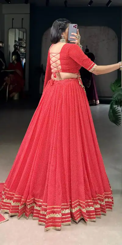 LNB 1728 Red Color Georgette Printed Lace Work Lehenga Choli . Exclusive Offer ₹2499. Delivery 4-6 Working Days. Shop now. | Embroidered Lehenga, Bollywood Lehenga, Creative Lehenga, Designer Lehenga, Lehenga, Party Wear Lehenga