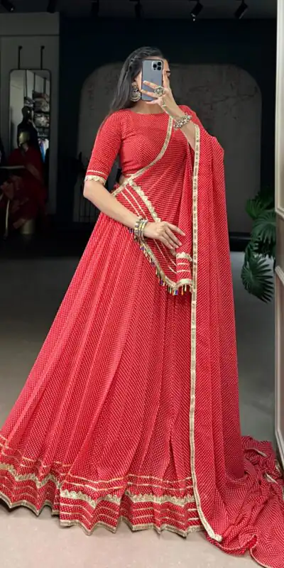 LNB 1728 Red Color Georgette Printed Lace Work Lehenga Choli . Exclusive Offer ₹2499. Delivery 4-6 Working Days. Shop now. | Embroidered Lehenga, Bollywood Lehenga, Creative Lehenga, Designer Lehenga, Lehenga, Party Wear Lehenga