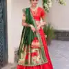 Red Jacquard Silk Weaving Lehenga Choli