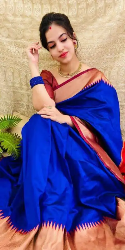 KP 3053 Royal Blue Soft Lichi Silk With Lace Jacquard Border Saree Work. Grab it for ₹1449. Delivery 4-6 Working Days. Shop now. | Bollywood Sarees, Creative Sarees, Designer Sarees, Embroidered Sarees, Ethnic Saree, Modern Digital sarees, Party Wear Sarees, Sarees