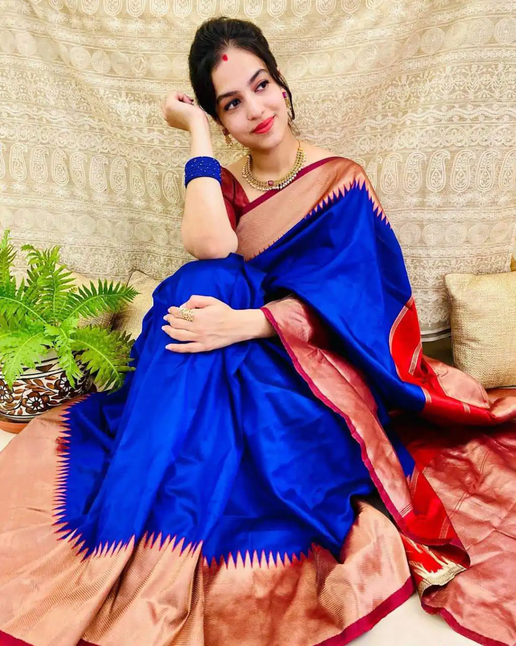 KP 3053 Royal Blue Soft Lichi Silk With Lace Jacquard Border Saree Work. Grab it for ₹1449. Delivery 4-6 Working Days. Shop now. | Bollywood Sarees, Creative Sarees, Designer Sarees, Embroidered Sarees, Ethnic Saree, Modern Digital sarees, Party Wear Sarees, Sarees