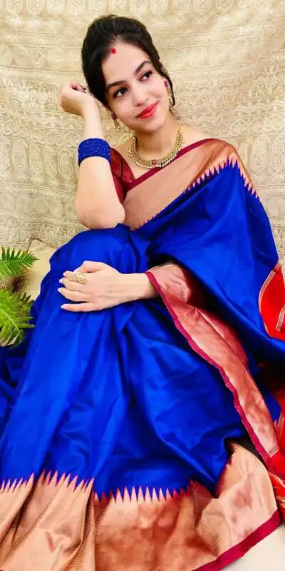 KP 3053 Royal Blue Soft Lichi Silk With Lace Jacquard Border Saree Work. Grab it for ₹1449. Delivery 4-6 Working Days. Shop now. | Bollywood Sarees, Creative Sarees, Designer Sarees, Embroidered Sarees, Ethnic Saree, Modern Digital sarees, Party Wear Sarees, Sarees