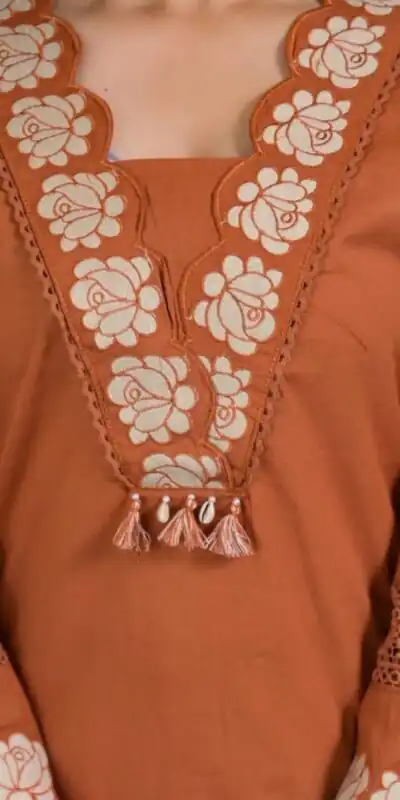 BE 385 Rust Color Rayon Slub Cotton Embroidery Wor Salwar Suit Casual, Wedding, Festive, Events . Expected Delivery  4-6 Working Days @1899/- only      | Jump Suits, Casual Suits, Creative suits, Designer Suits, Palazzo Suits, Party Wear Suits, Patiala Suits, Salwar suit, Straight Suits