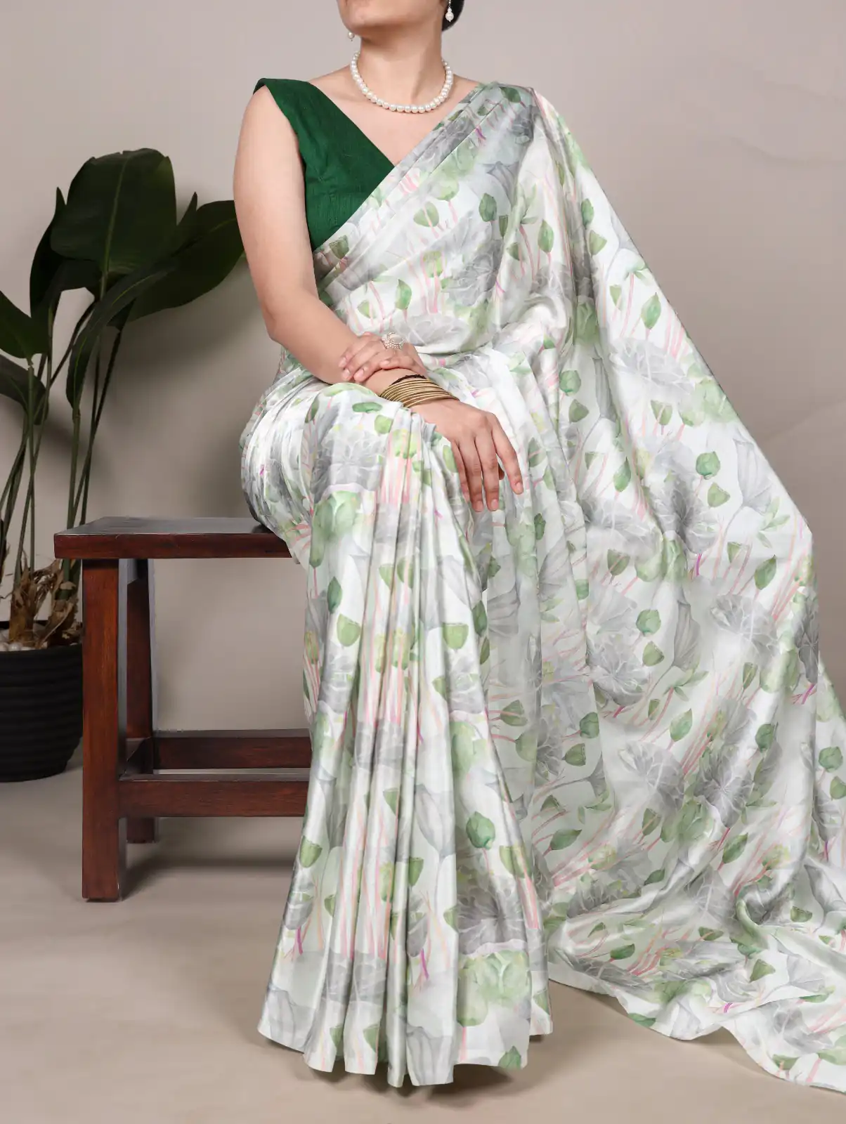 YNF 7054 Sea Green Color Satin Silk Floral Printed Saree Casual, Wedding, Festive, Events . Expected Delivery  4-6 Working Days @1549/- only                                                                                | Bollywood Sarees, Creative Sarees, Designer Sarees, Embroidered Sarees, Ethnic Saree, Modern Digital sarees, Party Wear Sarees, Sarees