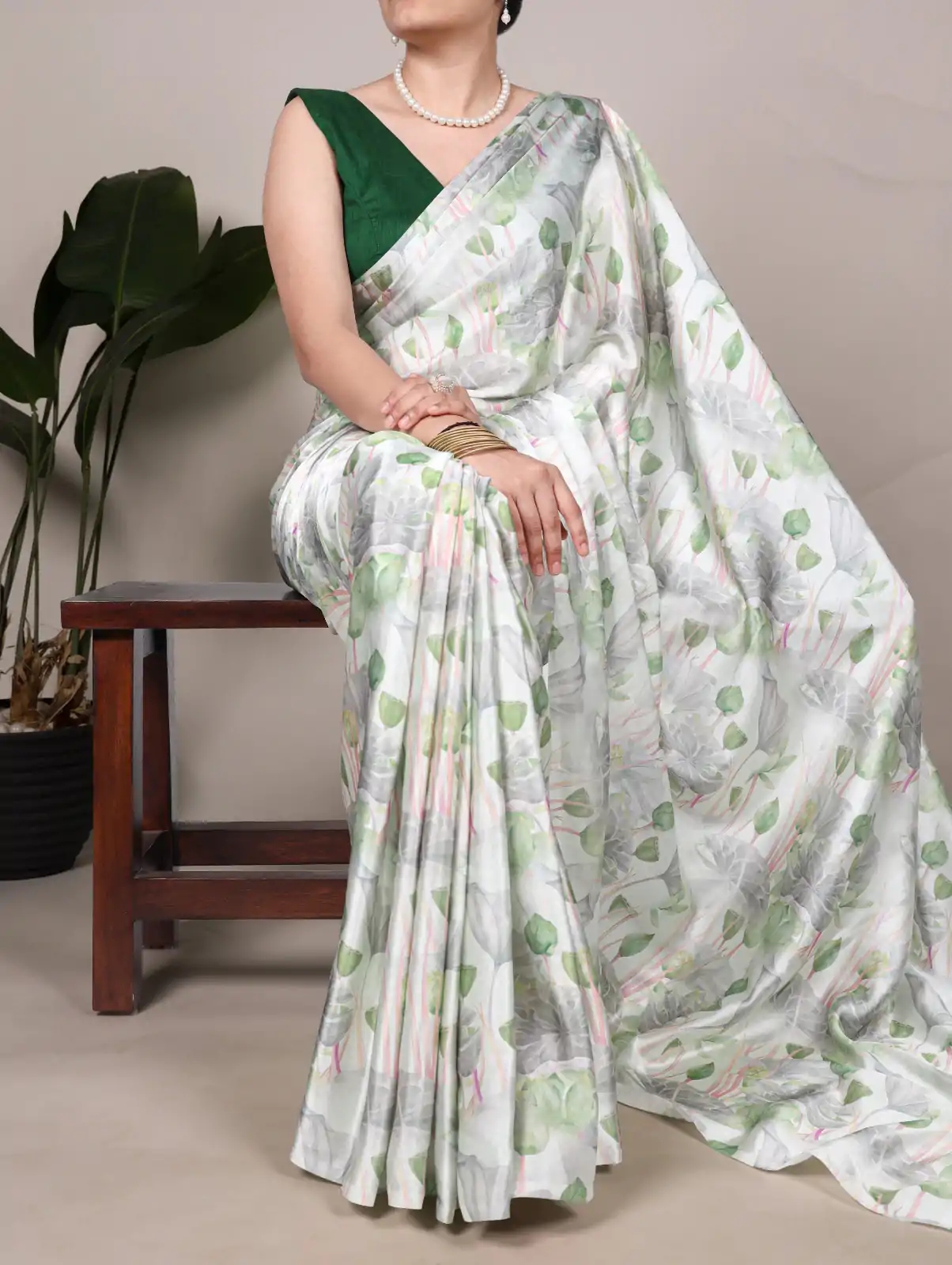 YNF 7054 Sea Green Color Satin Silk Floral Printed Saree Casual, Wedding, Festive, Events . Expected Delivery  4-6 Working Days @1549/- only                                                                                | Bollywood Sarees, Creative Sarees, Designer Sarees, Embroidered Sarees, Ethnic Saree, Modern Digital sarees, Party Wear Sarees, Sarees