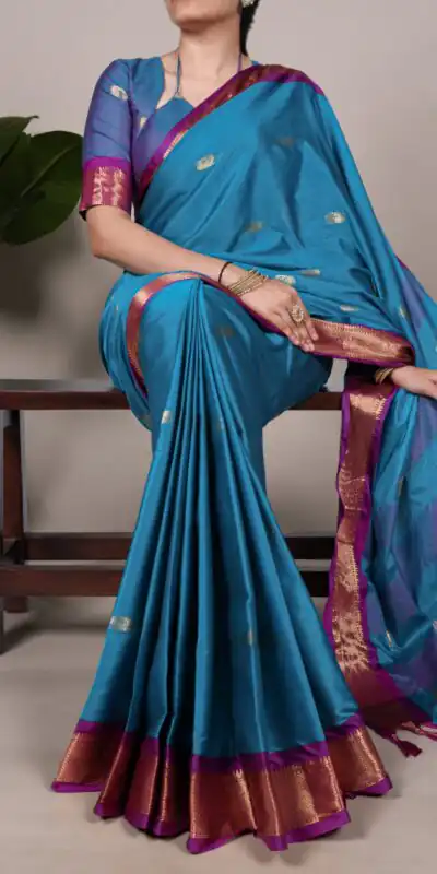 YNF 7406 Sky Blue Color Cotton Silk Weaving Work Paithani Concept Saree Casual, Wedding, Festive, Events . Expected Delivery  4-6 Working Days @1449/- only                                                                                | Bollywood Sarees, Creative Sarees, Designer Sarees, Embroidered Sarees, Ethnic Saree, Modern Digital sarees, Party Wear Sarees, Sarees