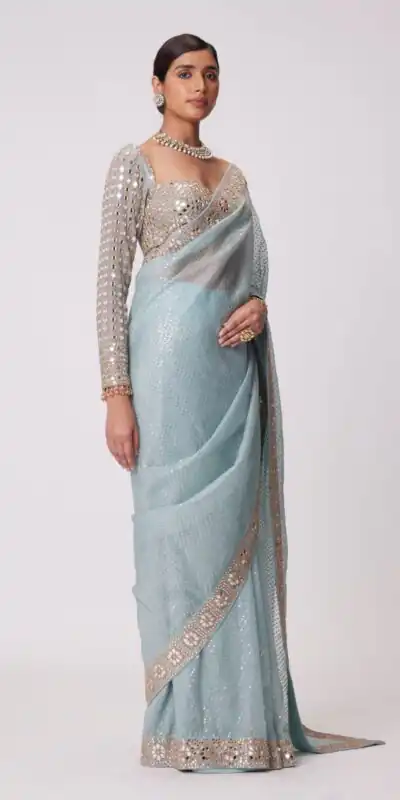 DF 3431 Sky Blue Color Faux Georgette Heavy 5mm Sequence Work Saree Casual, Wedding, Festive, Events . Expected Delivery  4-6 Working Days @1759/- only                                                                                | Bollywood Sarees, Creative Sarees, Designer Sarees, Embroidered Sarees, Ethnic Saree, Modern Digital sarees, Party Wear Sarees, Sarees