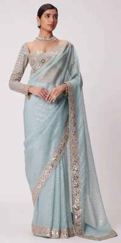 DF 3431 Sky Blue Color Faux Georgette Heavy 5mm Sequence Work Saree Casual, Wedding, Festive, Events . Expected Delivery  4-6 Working Days @1759/- only                                                                                | Bollywood Sarees, Creative Sarees, Designer Sarees, Embroidered Sarees, Ethnic Saree, Modern Digital sarees, Party Wear Sarees, Sarees
