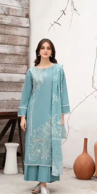 LG 1987 Sky Blue Color Roman Silk Sequence Embroidery Work Salwar Suit Casual, Wedding, Festive, Events . Expected Delivery  4-6 Working Days @1949/- only      | Jump Suits, Casual Suits, Creative suits, Designer Suits, Palazzo Suits, Party Wear Suits, Patiala Suits, Salwar suit, Straight Suits