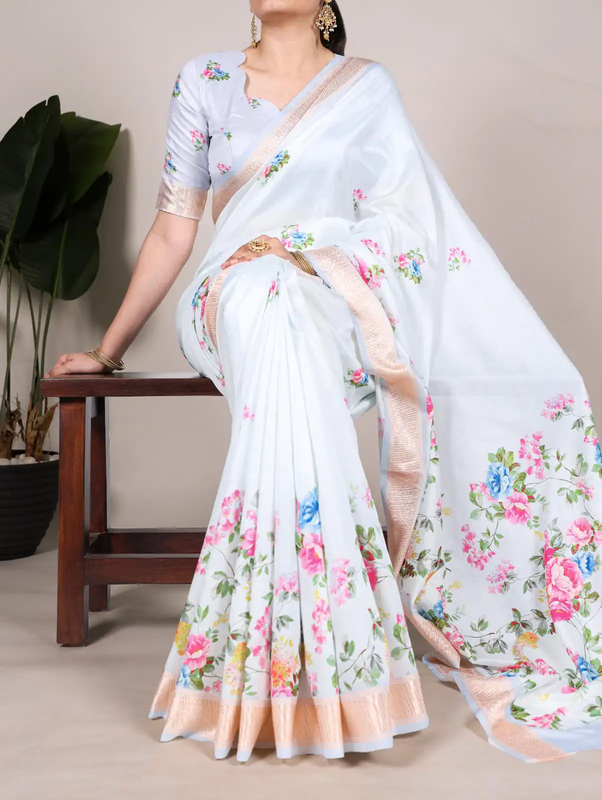 YNF 7015 Sky Blue Color Tussar Silk With Viscose Border Printed Saree Casual, Wedding, Festive, Events . Expected Delivery  4-6 Working Days @1699/- only                                                                                | Bollywood Sarees, Creative Sarees, Designer Sarees, Embroidered Sarees, Ethnic Saree, Modern Digital sarees, Party Wear Sarees, Sarees
