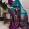 YNF 7036 Teal Color Polyester Chanderi Printed Zari Weaving Work Saree Casual, Wedding, Festive, Events . Expected Delivery  4-6 Working Days @1499/- only                                                                                | Bollywood Sarees, Creative Sarees, Designer Sarees, Embroidered Sarees, Ethnic Saree, Modern Digital sarees, Party Wear Sarees, Sarees