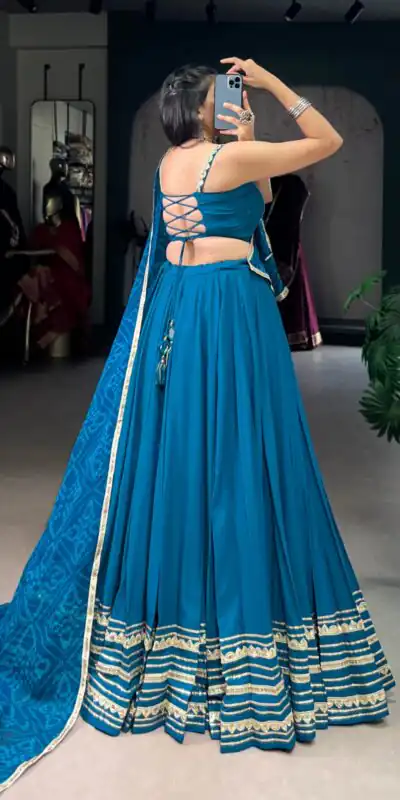 LNB 1670 Teal Color Pure Rayon Lace Touch Up Lehenga Choli Wedding, Party, Festive, Events Etc. Delivery 4-6 Working Days Rs 3399 | Bollywood Lehenga, Creative Lehenga, Designer Lehenga, Embroidered Lehenga, Lehenga, Party Wear Lehenga