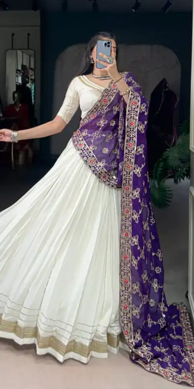 LNB 1665 White Color Pure Rayon Zari Weaving Work With Lace Touch Up Lehenga Choli Wedding, Party, Festive, Events Etc. Delivery 4-6 Working Days Rs 3399 | Bollywood Lehenga, Creative Lehenga, Designer Lehenga, Embroidered Lehenga, Lehenga, Party Wear Lehenga