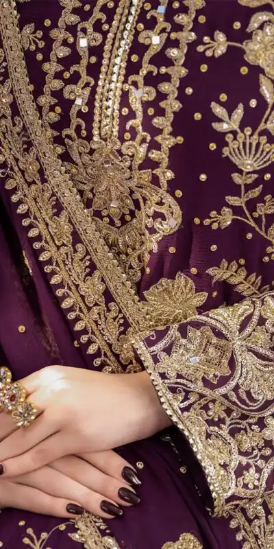 LG 1986 Wine Color Georgette Sequence Embroidery Work Salwar Suit Casual, Wedding, Festive, Events . Expected Delivery  4-6 Working Days @2049/- only      | Jump Suits, Casual Suits, Creative suits, Designer Suits, Palazzo Suits, Party Wear Suits, Patiala Suits, Salwar suit, Straight Suits