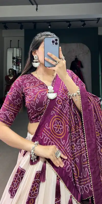 LNB 1229 Wine Color Tasar Silk Bandhej Print Lehenga Choli Wedding, Party, Festive, Events Etc. Delivery 4-6 Working Days Rs 2249 | Bollywood Lehenga, Creative Lehenga, Designer Lehenga, Embroidered Lehenga, Lehenga, Party Wear Lehenga