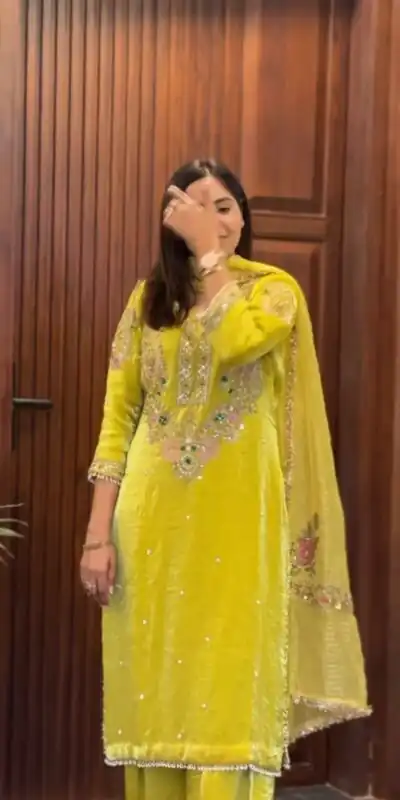 LG 1891 Yellow Color Fendy Sequence Embroidery Work Salwar Suit Casual, Wedding, Festive, Events . Expected Delivery  4-6 Working Days @2149/- only      | Jump Suits, Casual Suits, Creative suits, Designer Suits, Palazzo Suits, Party Wear Suits, Patiala Suits, Salwar suit, Straight Suits