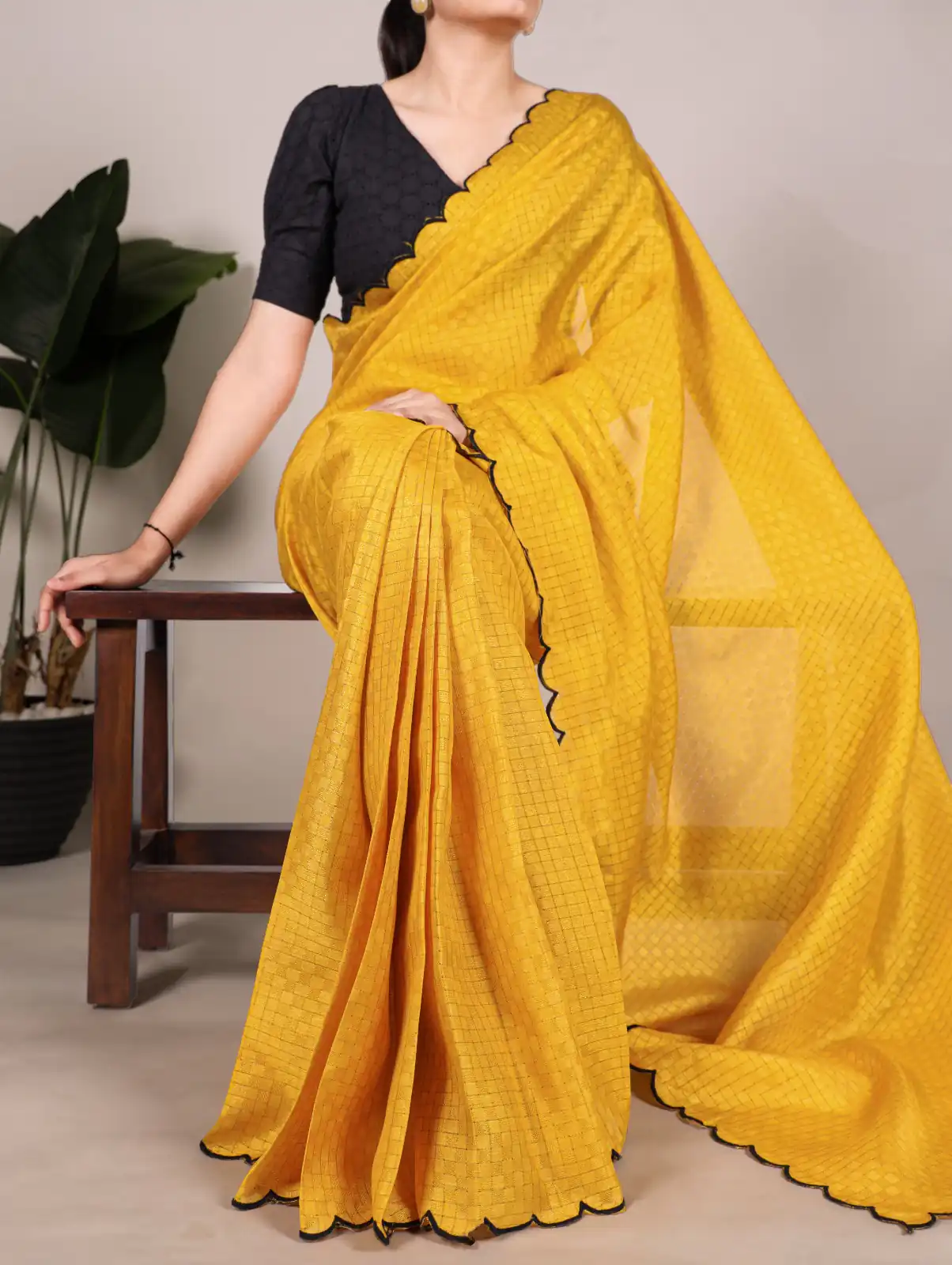 YNF 7105 Yellow Color Gadhawal Chex Arca Work Saree Casual, Wedding, Festive, Events . Expected Delivery  4-6 Working Days @1599/- only                                                                                | Bollywood Sarees, Creative Sarees, Designer Sarees, Embroidered Sarees, Ethnic Saree, Modern Digital sarees, Party Wear Sarees, Sarees