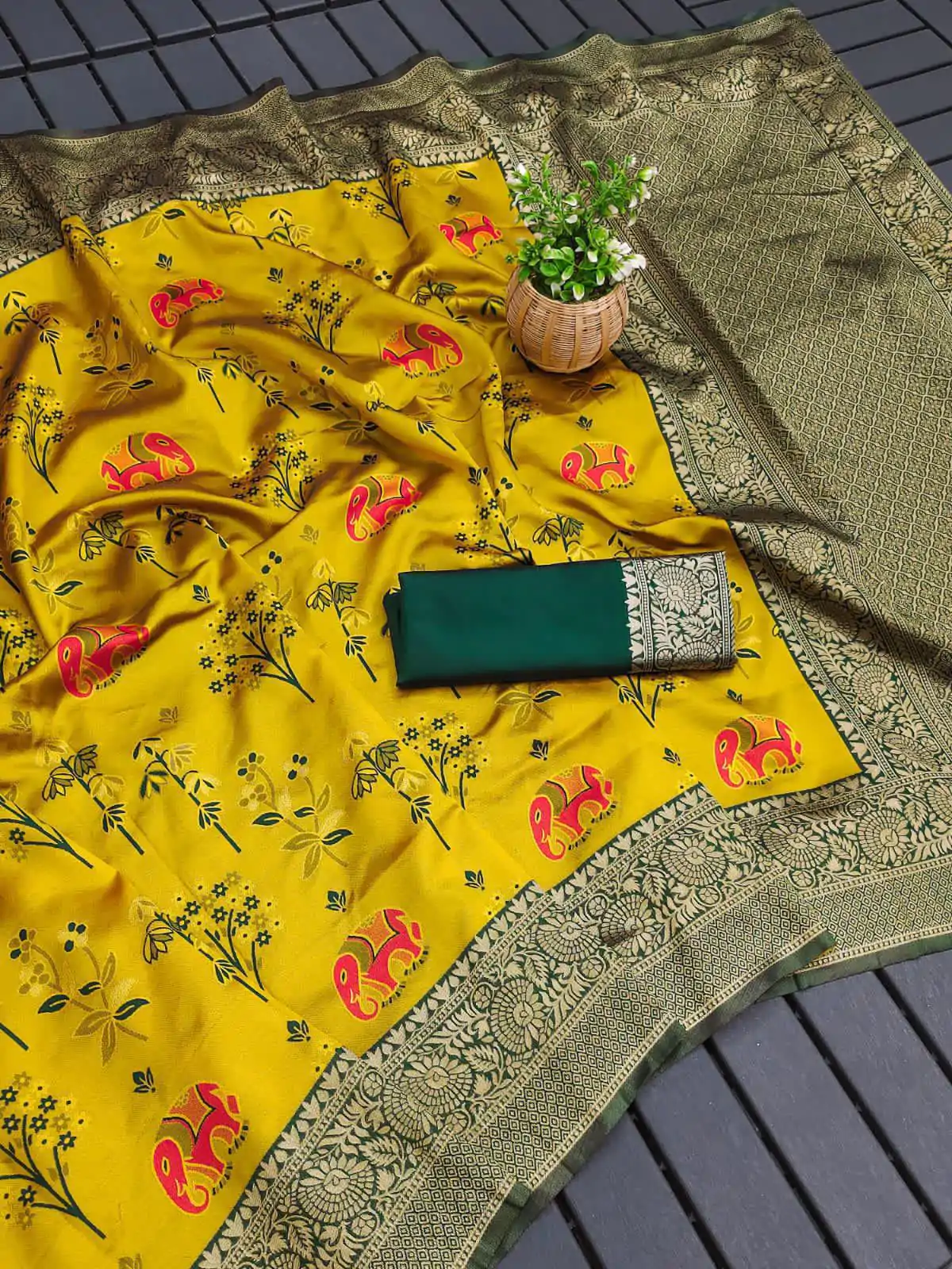 KP 6004 Yellow Soft Lichi Silk Jacquard Work With Designer Work Saree. Grab it for ₹1499. Delivery 4-6 Working Days. Shop now. | Bollywood Sarees, Creative Sarees, Designer Sarees, Embroidered Sarees, Ethnic Saree, Modern Digital sarees, Party Wear Sarees, Sarees