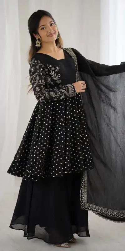 ZSR 3134 Black Crunchy Silk Salwar Suit Perfect for Wedding, Party, Sangeet, Anniversary, Housewarming Introductory Price ₹2399. Delivery 4-6 | Jump Suits, Casual Suits, Creative suits, Designer Suits, Palazzo Suits, Party Wear Suits, Patiala Suits, Salwar suit, Straight Suits