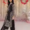 SRK 5238 Black Faux Georgette With 5mm Embroidery Sequence Work with Beads Work Wedding, Party, Festive, Events, 4-6 Working Days At 2399 | Jump Suits, Casual Suits, Creative suits, Designer Suits, Palazzo Suits, Party Wear Suits, Patiala Suits, Salwar suit, Straight Suits