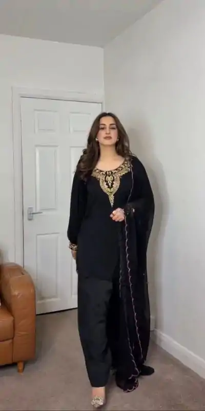NSR 854 Black Faux Georgette Salwar Suit Perfect for Wedding, Party, Lohri, Mehendi, Karwa Chauth –. Introductory Price ₹1849. Delivery 4-6 Working Days | Designer Suits, Jump Suits, Casual Suits, Creative suits, Palazzo Suits, Party Wear Suits, Patiala Suits, Salwar suit, Straight Suits