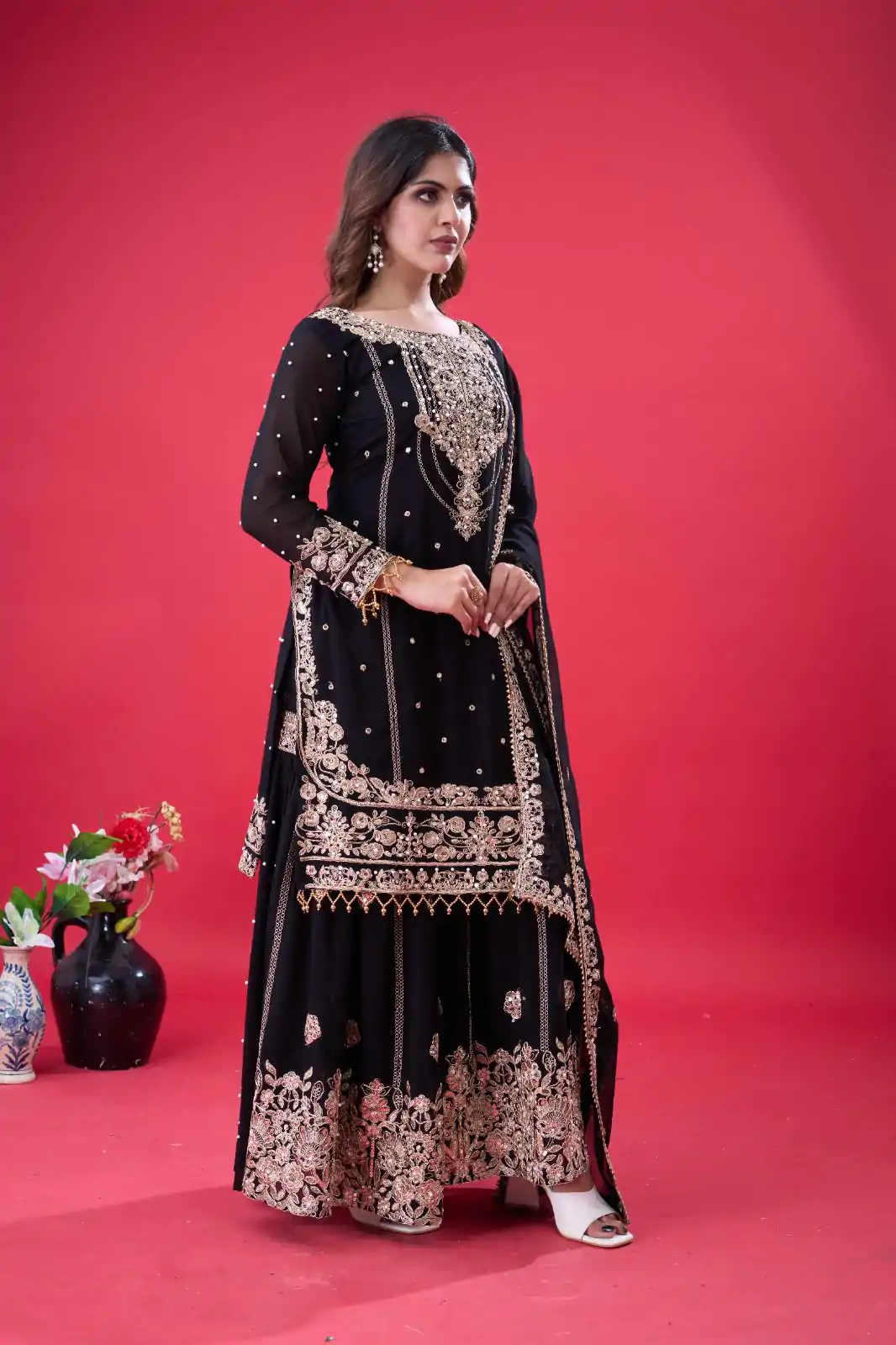 SR 1688 Black Faux Georgette with Lace Work & Embroidery Work. Salwar Suit Introductory Price ₹1949. Delivery 4-6 Working Days. Shop now. | Designer Suits, Jump Suits, Casual Suits, Creative suits, Palazzo Suits, Party Wear Suits, Patiala Suits, Salwar suit, Straight Suits