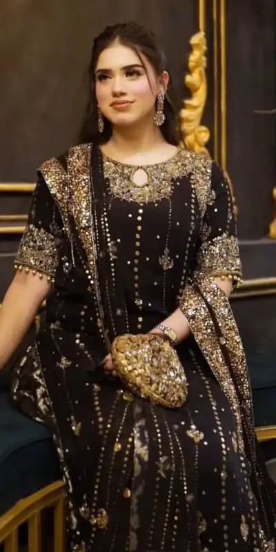 RTC 5923 Black Color Faux Georgette With Sequence Lace Work Salwar Suit Get it for ₹2049. Delivery 4-6 Working Days. Shop now. | Jump Suits, Tops & Bottoms, Track Suits, Trendy Wear, Casual Suits, Creative suits, Designer Suits, Palazzo Suits, Party Wear Suits, Patiala Suits, Salwar suit, Straight Suits