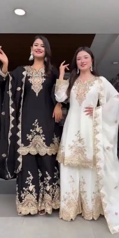 DC 109 Black Havy fox Georgette with Embroidery Work & Lace Work Salwar Suit . Exclusive Offer ₹2149. Delivery 4-6 Working Days. Shop now. | Designer Suits, Jump Suits, Tops & Bottoms, Track Suits, Trendy Wear, Casual Suits, Creative suits, Palazzo Suits, Party Wear Suits, Patiala Suits, Salwar suit, Straight Suits