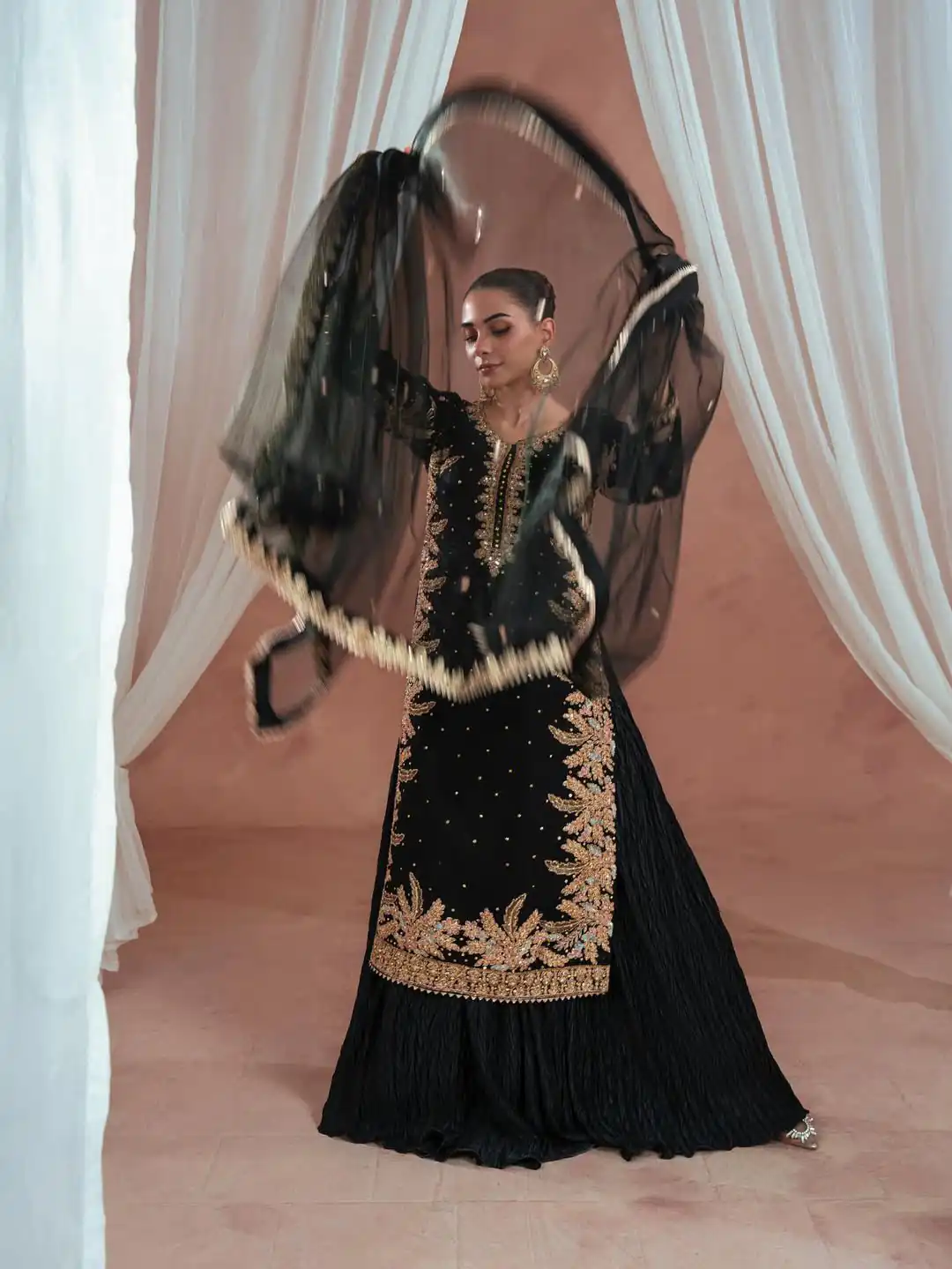 KF 1705 Black Fuax Georgette With Embroidery Work Salwar Suit . Wedding, Party, Festive, Events, Deal ₹2049. Delivery 4-6 Working Days. Shop now. | Designer Suits, Jump Suits, Tops & Bottoms, Track Suits, Trendy Wear, Casual Suits, Creative suits, Palazzo Suits, Party Wear Suits, Patiala Suits, Salwar suit, Straight Suits