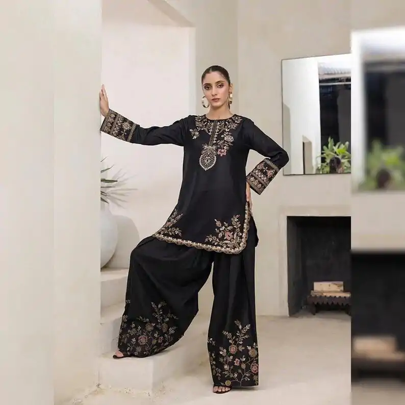 DC 107 Black Havy Natural Crep Salwar Suit Perfect for Wedding, Party, Cultural Events, Family Gatherings, Ethnic Day – . Affordable Price ₹1849. Deli | Designer Suits, Jump Suits, Casual Suits, Creative suits, Palazzo Suits, Party Wear Suits, Patiala Suits, Salwar suit, Straight Suits