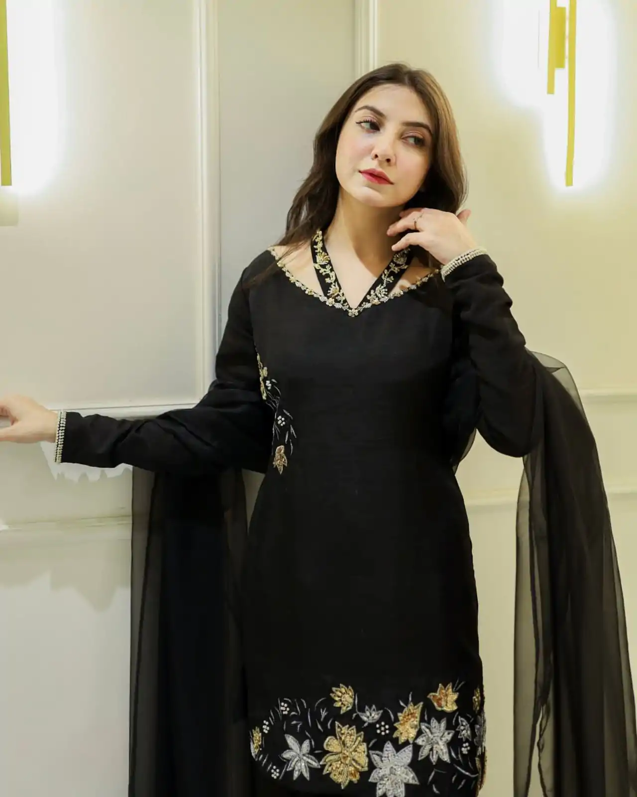 NSR 856 Black in Natural Crep Silk With Embroidery Sequence Work with Full Sleeve Lace Work & Lace Border Salwar Suit . Get it for ₹1799. Delivery 4-6 | Jump Suits, Tops & Bottoms, Track Suits, Trendy Wear, Casual Suits, Creative suits, Designer Suits, Palazzo Suits, Party Wear Suits, Patiala Suits, Salwar suit, Straight Suits