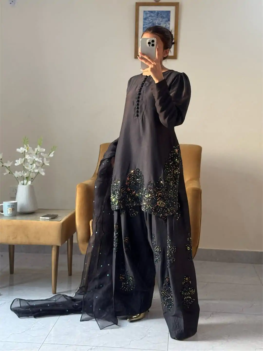 SRK 5267 Black Pure Natural Crep Silk with Embroidery Work Salwar Suit . Exclusive Offer ₹1949. Delivery 4-6 Working Days. Shop now. | Designer Suits, Jump Suits, Casual Suits, Creative suits, Palazzo Suits, Party Wear Suits, Patiala Suits, Salwar suit, Straight Suits