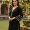 INLI Adaa 5.0 Black Rayon with Embroidery Work Kurti .Wedding, Party, Festive, Events, Best Price ₹1349. Delivery 4-6 Working Days. Shop now. | Bollywood Kurti, Creative Kurtis, Designer Kurti, Kurti, Party Wear Kurti, Selfie Kurti
