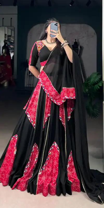 LNB 1683 Black Pure Rayon with Mirror Work & Gamthi Work Lehenga Choli . Introductory Price ₹3949. Delivery 4-6 Working Days. Shop now. | Embroidered Lehenga, Bollywood Lehenga, Creative Lehenga, Designer Lehenga, Lehenga, Party Wear Lehenga