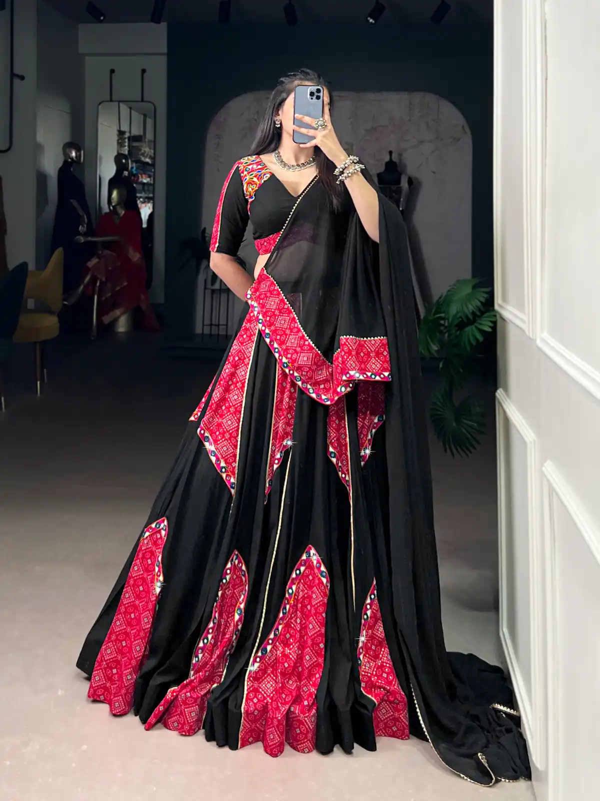 LNB 1683 Black Pure Rayon with Mirror Work & Gamthi Work Lehenga Choli . Introductory Price ₹3949. Delivery 4-6 Working Days. Shop now. | Embroidered Lehenga, Bollywood Lehenga, Creative Lehenga, Designer Lehenga, Lehenga, Party Wear Lehenga