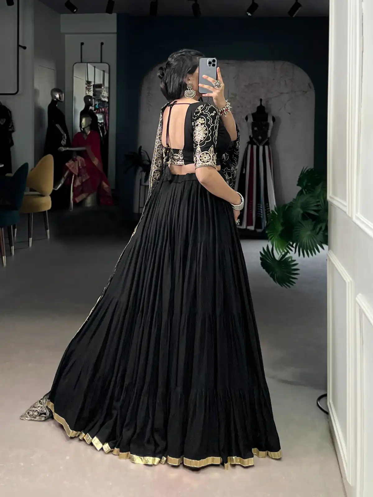 LNB 1691 Black Pure Rayon With Zari Work & Embroidery Work Lehenga Choli . Now at just ₹3699. Delivery 4-6 Working Days. Shop now. | Bollywood Lehenga, Creative Lehenga, Designer Lehenga, Embroidered Lehenga, Lehenga, Party Wear Lehenga